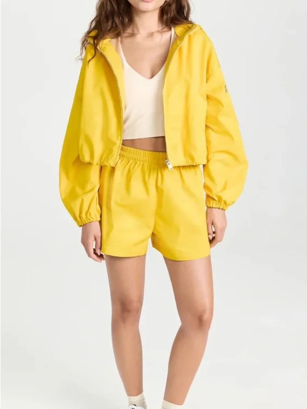 Tory Burch Bright Yellow Elastic-Waist Athletic Shorts